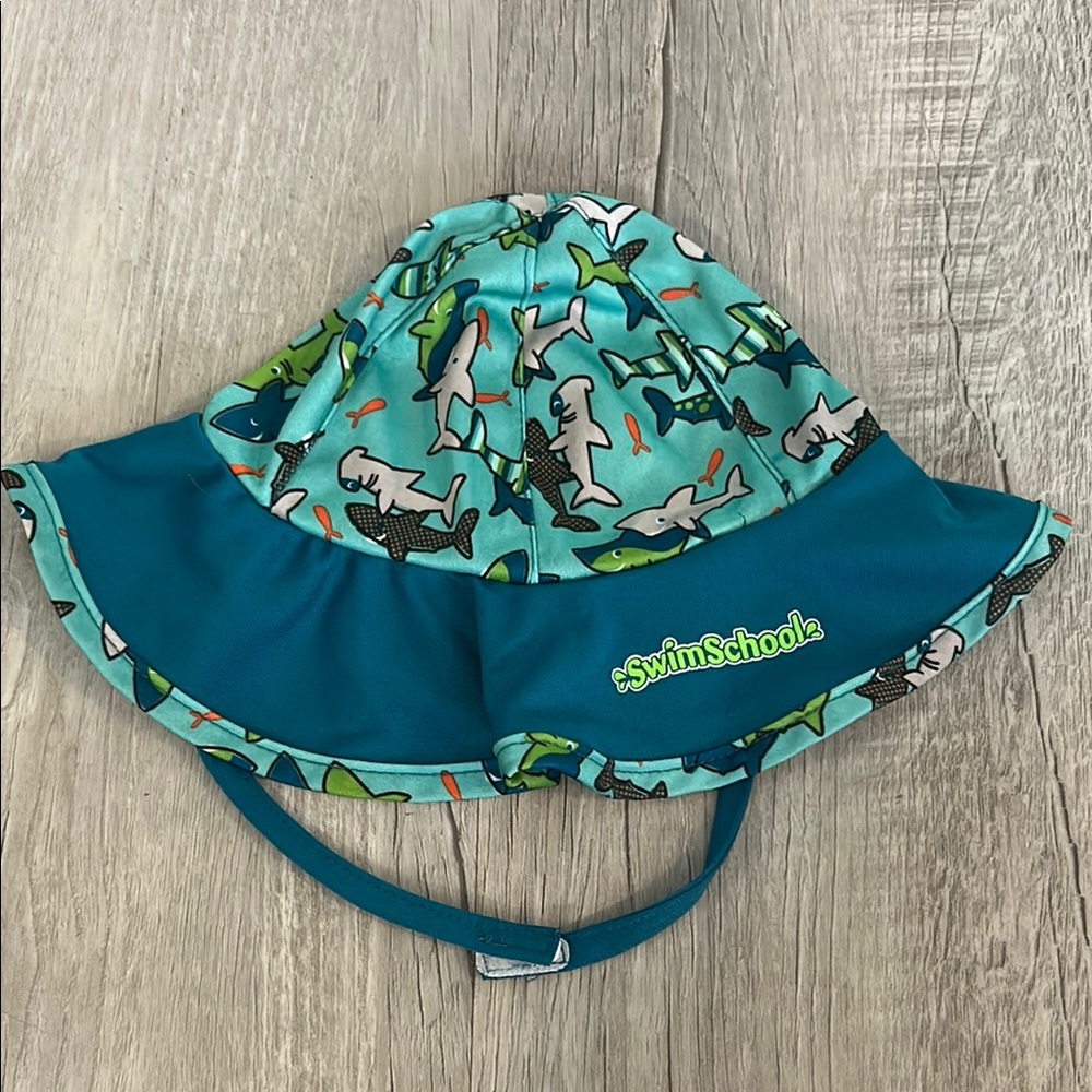Baby SwimSchool Shark Print Hat - Sz 6 mos +